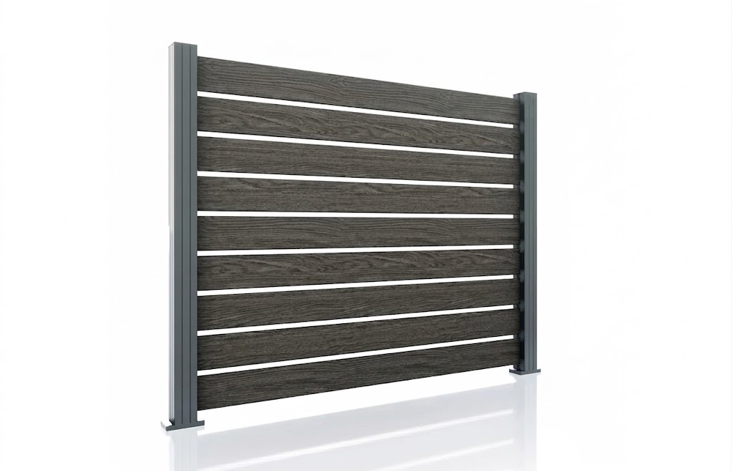 WPC fence with aluminum posts