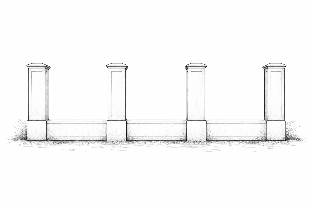 Plinth with existing posts - compatible with System A