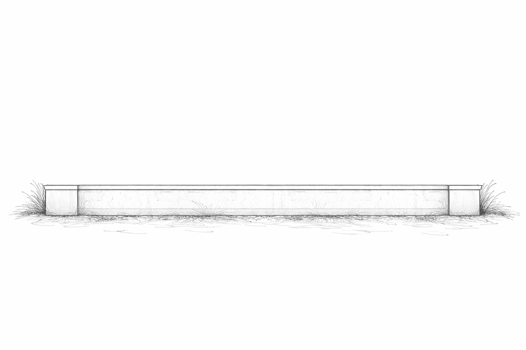 Straight plinth without posts - compatible with System B